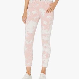 Levi’s 721 High Rise Skinny Ankle Pants Pink and White Tie Dye Size 26